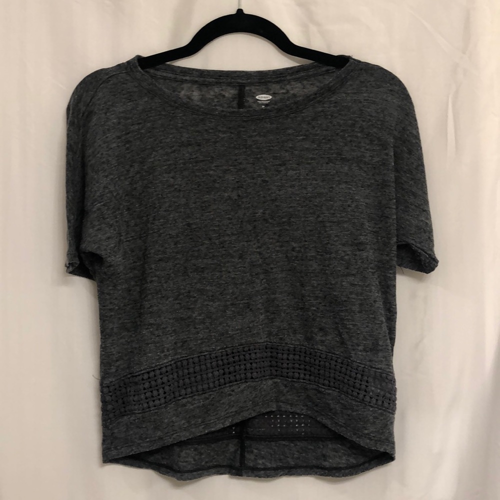 Dark Gray Short-Sleeve Top